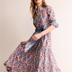 Paisley Print Long Sleeve Dress